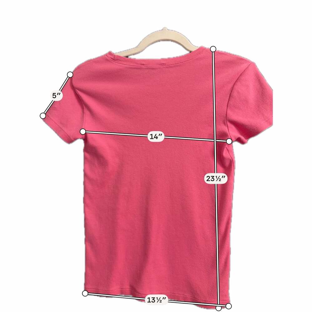 Polo Ralph Lauren Women's Pink Ribbed Short Sleeve Crew Neck - Picture 5 of 5